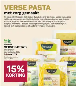 Ekoplaza Bio-verde verse pasta's aanbieding
