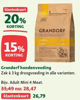 Maxi Zoo Grandorf hondenvoeding aanbieding