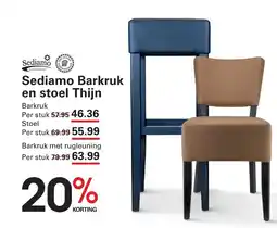 Sligro Sediamo Barkruk en stoel Thijn aanbieding