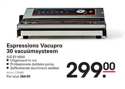 Sligro Espressions Vacupro 30 vacuümsysteem aanbieding