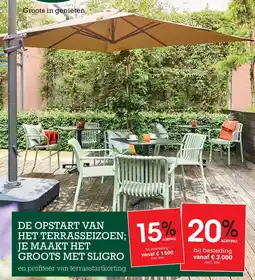 Sligro De opstart van het terrasseizoen; je maakt het groots met sligro aanbieding