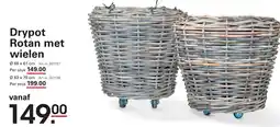 Sligro Drypot Rotan met wielen aanbieding