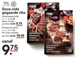 Sligro Sous-vide gegaarde ribs aanbieding