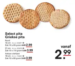 Sligro Select pita Griekse pita aanbieding