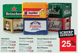 Sligro Heineken grolsch pilsener peroni nastro azzurro jupiler pilsener warsteiner bud pilsener aanbieding