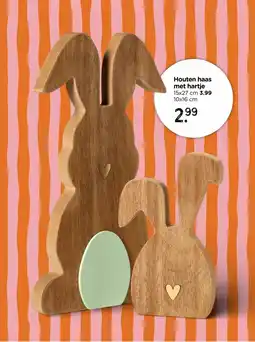 Xenos Houten haas met hartje aanbieding