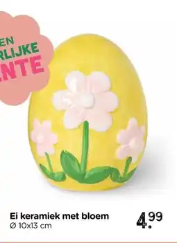 Xenos Ei keramiek met bloem aanbieding