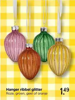 Xenos Hanger ribbel glitter aanbieding