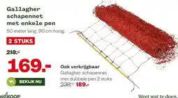 Welkoop Gallagher schapennet met enkele pen aanbieding