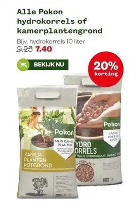 Welkoop Alle Pokon hydrokorrels of kamerplantengrond aanbieding