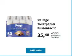 Plein.nl 5x Page Toiletpapier Kussenzacht aanbieding