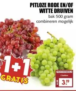 MCD Supermarkt PITLOZE RODE EN/OF WITTE DRUIVEN aanbieding