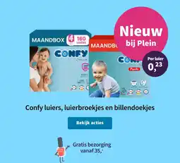 Plein.nl Confy luiers, luierbroekjes en billendoekjes aanbieding