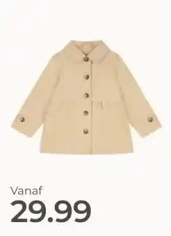 Prenatal Prénatal baby zomer trenchcoat lange mouwen effen beige aanbieding