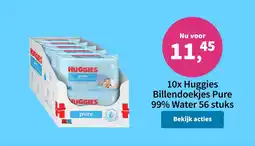 Plein.nl 10x Huggies Billendoekjes Pure 99% Water aanbieding