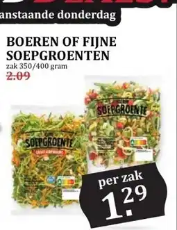 MCD Supermarkt BOEREN OF FIJNE SOEPGROENTEN aanbieding