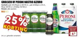 MCD Supermarkt GROLSCH OF PERONI NASTRO AZZURO aanbieding