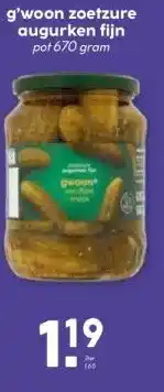 MCD Supermarkt g'woon zoetzure augurken fijn aanbieding