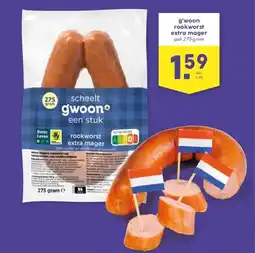 MCD Supermarkt g'woon rookworst extra mager aanbieding