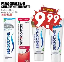 MCD Supermarkt PARADONTAX EN/OF SENSODYNE TANDPASTA aanbieding