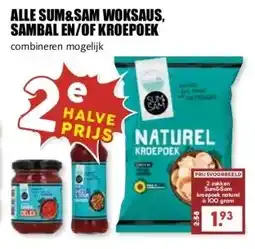 MCD Supermarkt ALLE SUM&SAM WOKSAUS, SAMBAL EN/OF KROEPOEK aanbieding