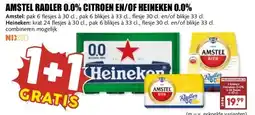 MCD Supermarkt AMSTEL RADLER 0.0% CITROEN EN/OF HEINEKEN 0.0% aanbieding