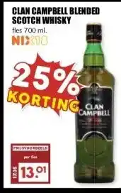 MCD Supermarkt CLAN CAMPBELL BLENDED SCOTCH WHISKY aanbieding