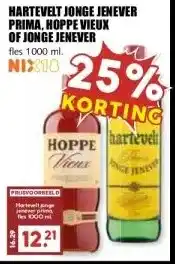 MCD Supermarkt HARTEVELT JONGE JENEVER PRIMA. HOPPE VIEUX OF JONGE JENEVER aanbieding