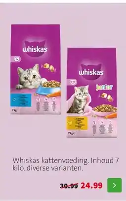Intratuin Whiskas kattenvoeding. Inhoud 7 kilo, diverse varianten. aanbieding