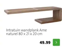 Intratuin Intratuin wandplank Ame naturel 80 x 21 x 20 cm aanbieding