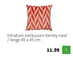 Intratuin Intratuin sierkussen Kenley rood / beige 45 x 45 cm aanbieding