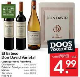 Sligro El Esteco Don David Varietal aanbieding