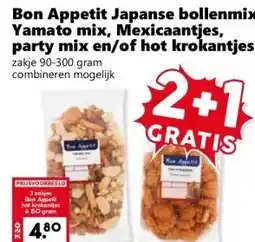 CoopCompact Bon Appetit Japanse bollenmix, Yamato mix, Mexicaantjes, party mix en/of hot krokantjes aanbieding