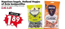 CoopCompact Napoleon kogels, Holland Hopjes of Anta keelpastilles aanbieding