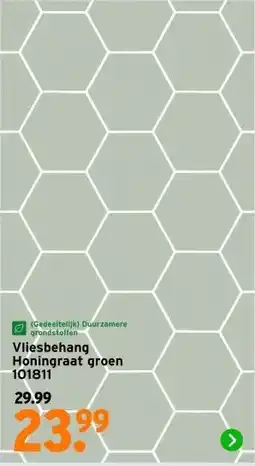 GAMMA Vliesbehang Honingraat groen 101811 aanbieding