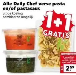 Coop Alle Daily Chef verse pasta en/of pastasaus aanbieding