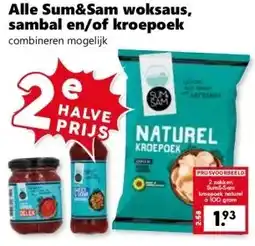 CoopCompact Alle Sum&Sam woksaus, sambal en/of kroepoek aanbieding