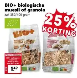 Coop BIO+ biologische muesli of granola aanbieding