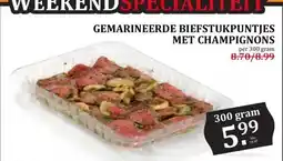Coop GEMARINEERDE BIEFSTUKPUNTJES MET CHAMPIGNONS aanbieding