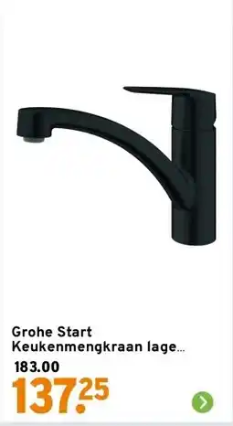 GAMMA Grohe Start Keukenmengkraan lage uitloop mat zwart aanbieding