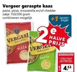 Coop Vergeer geraspte kaas aanbieding