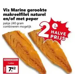 Coop Vis Marine gerookte makreelfilet naturel en/of met peper aanbieding