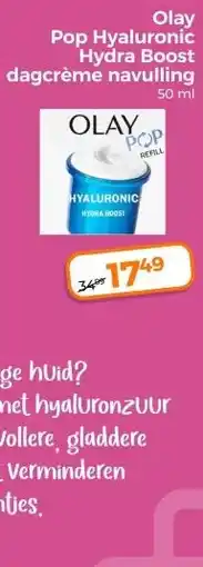 Trekpleister Olay Pop Hyaluronic Hydra Boostdagcrème navulling aanbieding