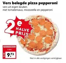 Coop Vers belegde pizza pepperoni aanbieding