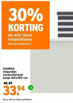 GAMMA GAMMA rolgordijn verduisterend beige aanbieding