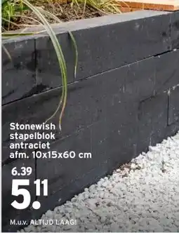 GAMMA Stonewish stapelblok antraciet aanbieding