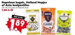 Coop Napoleon kogels, Holland Hopjes of Anta keelpastilles aanbieding