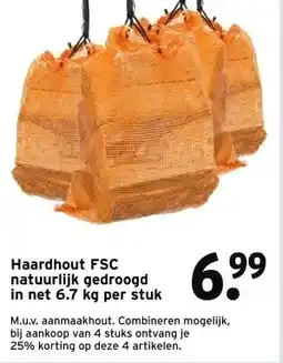 GAMMA Haardhout FSC natuurlijk gedroogd in net aanbieding