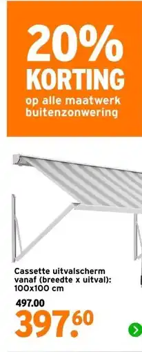 GAMMA Cassette uitvalscherm aanbieding