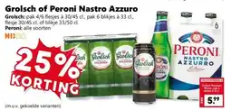 Coop Grolsch of Peroni Nastro Azzuro aanbieding
